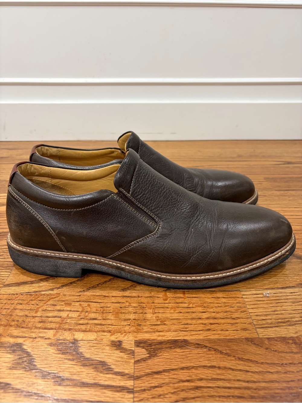 Johnston & Murphy Barlow Venetian Slip-on Shoes - Brown Sheepskin (11.5)